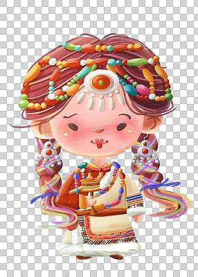民族藏族人物插画图片素材