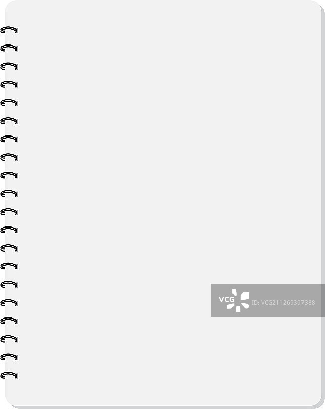 白色背景上的空白逼真笔记本图片素材