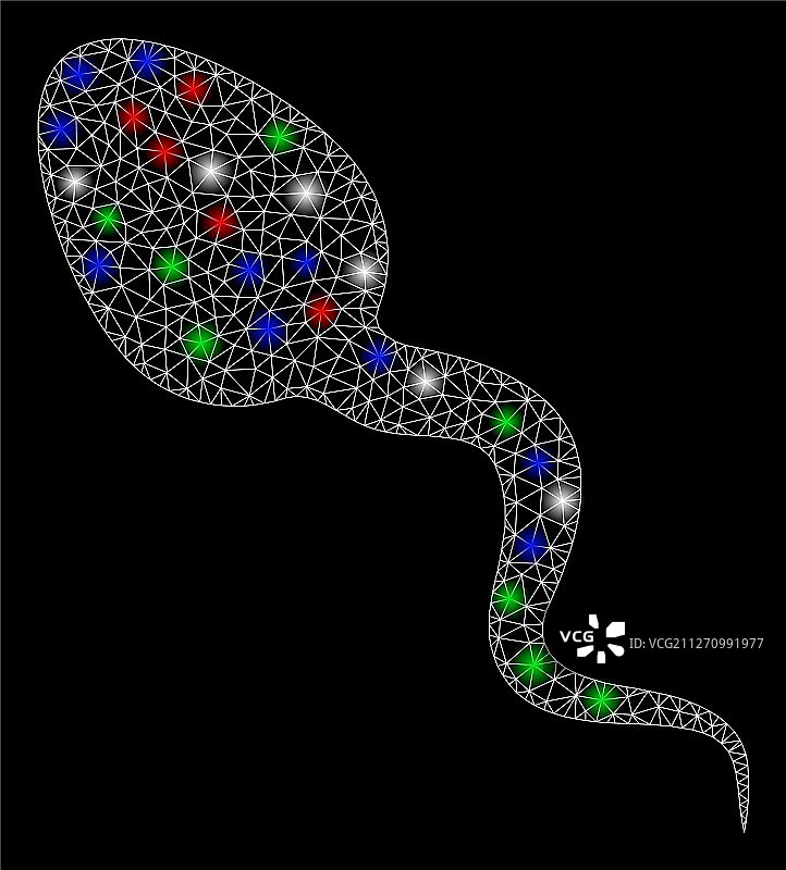 闪光点亮精子网状结构图片素材