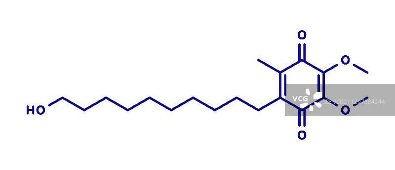 艾地苯醌药物分子模型图片素材