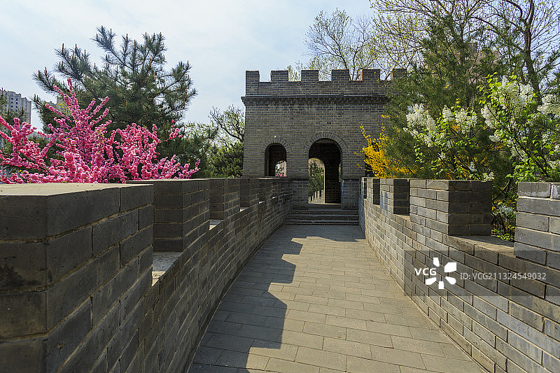 门头沟长城公园春色图片素材