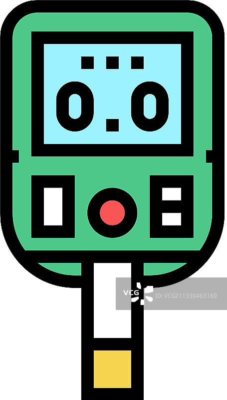 血糖监测设备彩色图标图片素材