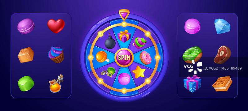 幸运转盘游戏用户界面图片素材