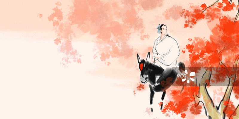 秋天立秋，秋分，秋游，户外，徒步，旅游，驴友唐朝服饰汉服诗人唐诗图画书古代人物画动画插图图片素材