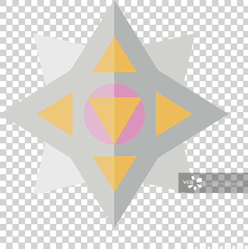 与忍者符号相关的扁平风格手里剑图标图片素材