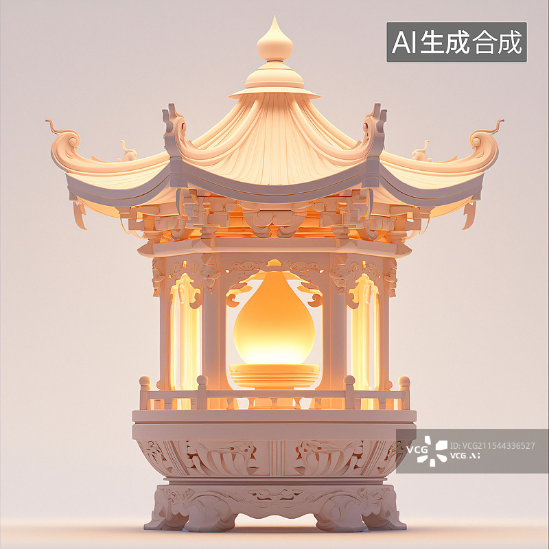 【AI数字艺术】国风素材、装饰画、建筑、亭台楼阁、雕花、雕刻、国风、C4D图片素材