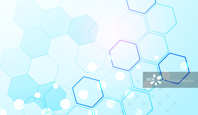 蓝色六边形的抽象科学背景图片素材