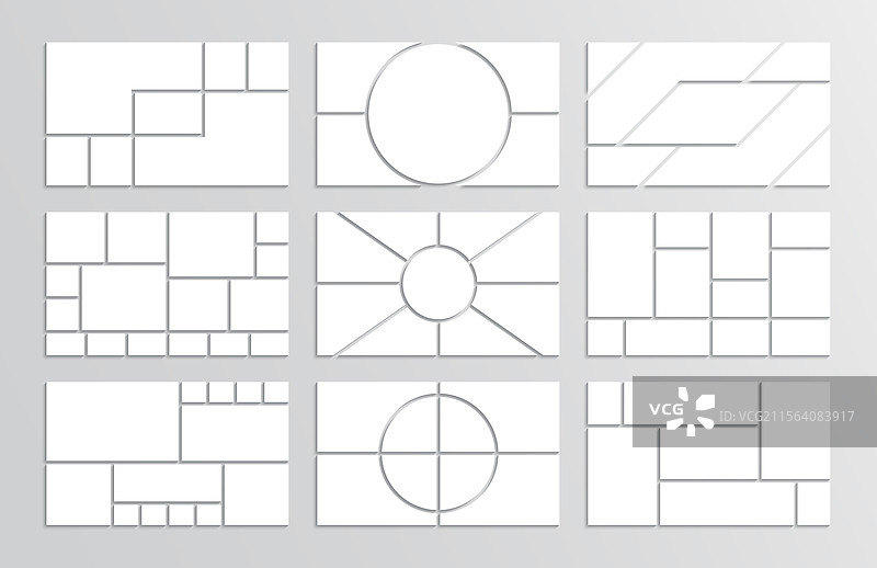 拼贴网格情绪板模板照片情绪板图片素材