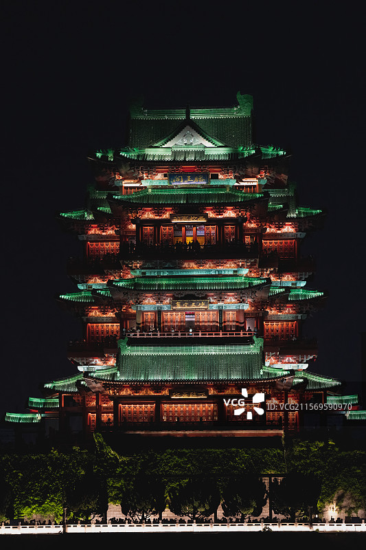 南昌滕王阁夜景图片素材