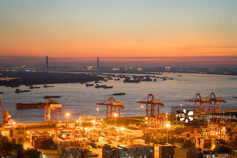 武汉新洲阳逻港口图片素材
