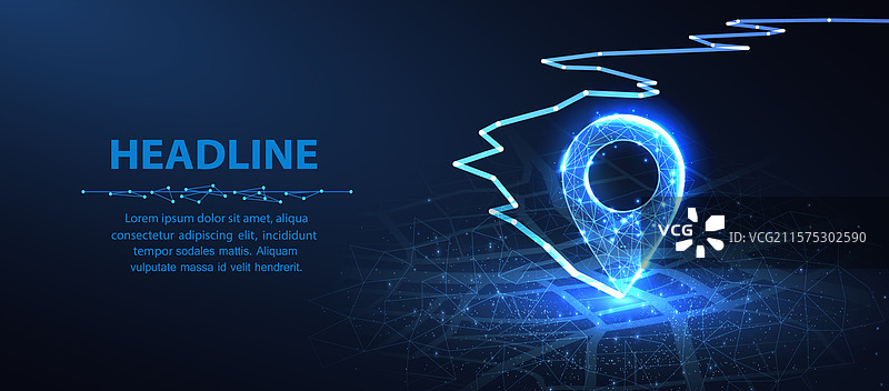 带有移动路径的新办公室位置图标图片素材