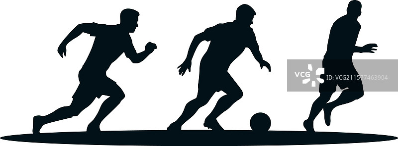 足球运动员剪影图片素材