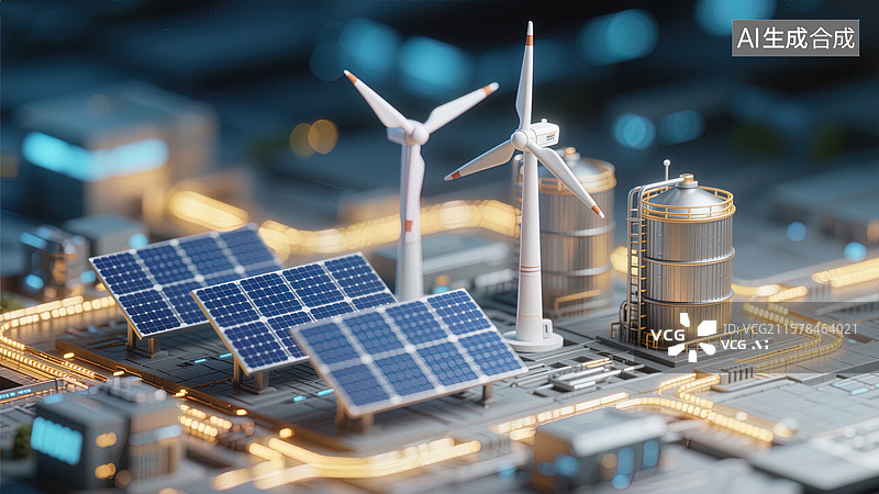【AI数字艺术】绿色能源的未来图景图片素材