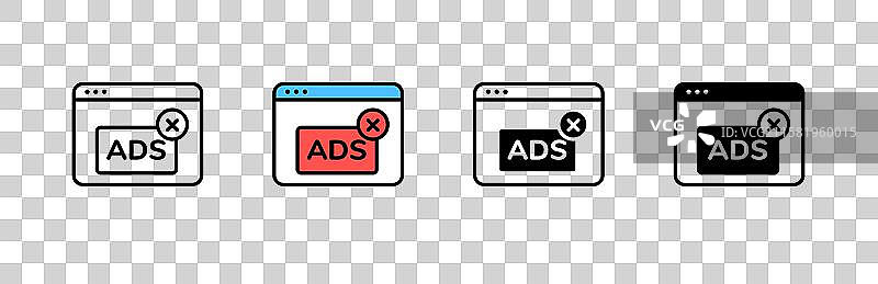 多个带有关闭按钮的浏览器窗口图片素材