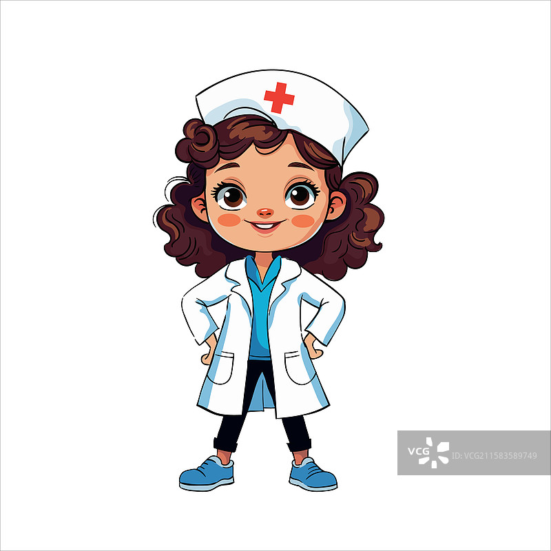 小孩穿着医生服装在玩耍图片素材