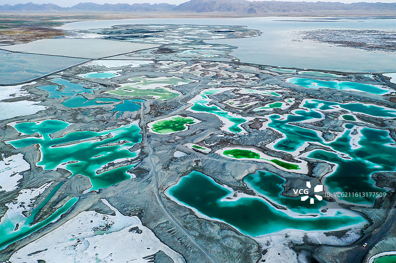 青海大柴旦盐湖图片素材