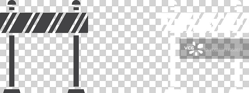 路障图标细线集图片素材