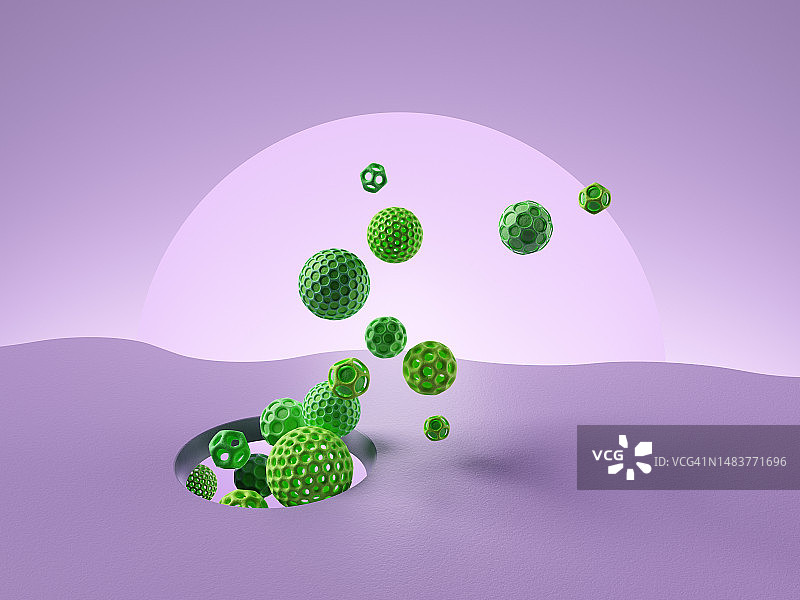 从孔中出现的球体图片素材