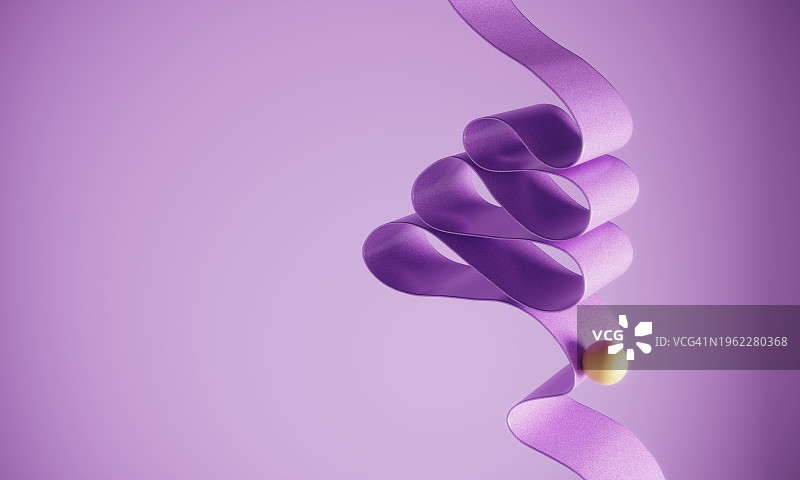 站在扭曲丝带上的橙色球图片素材