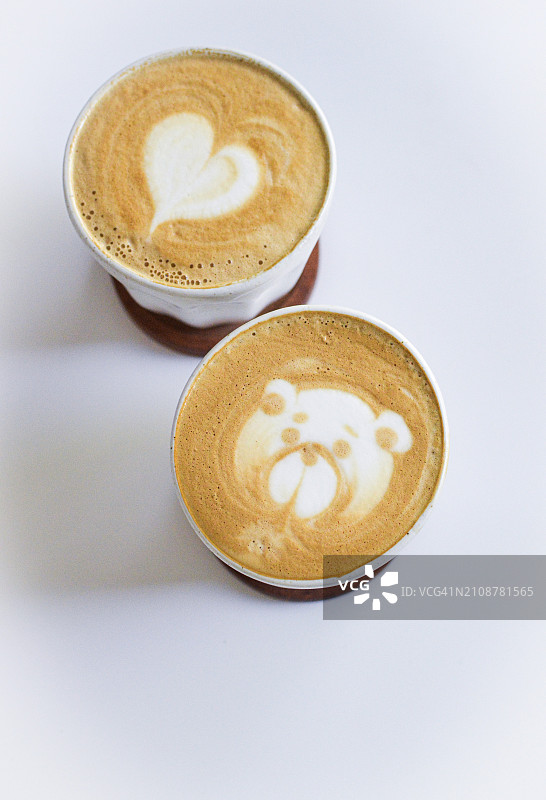 可爱的拿铁拉花艺术图片素材